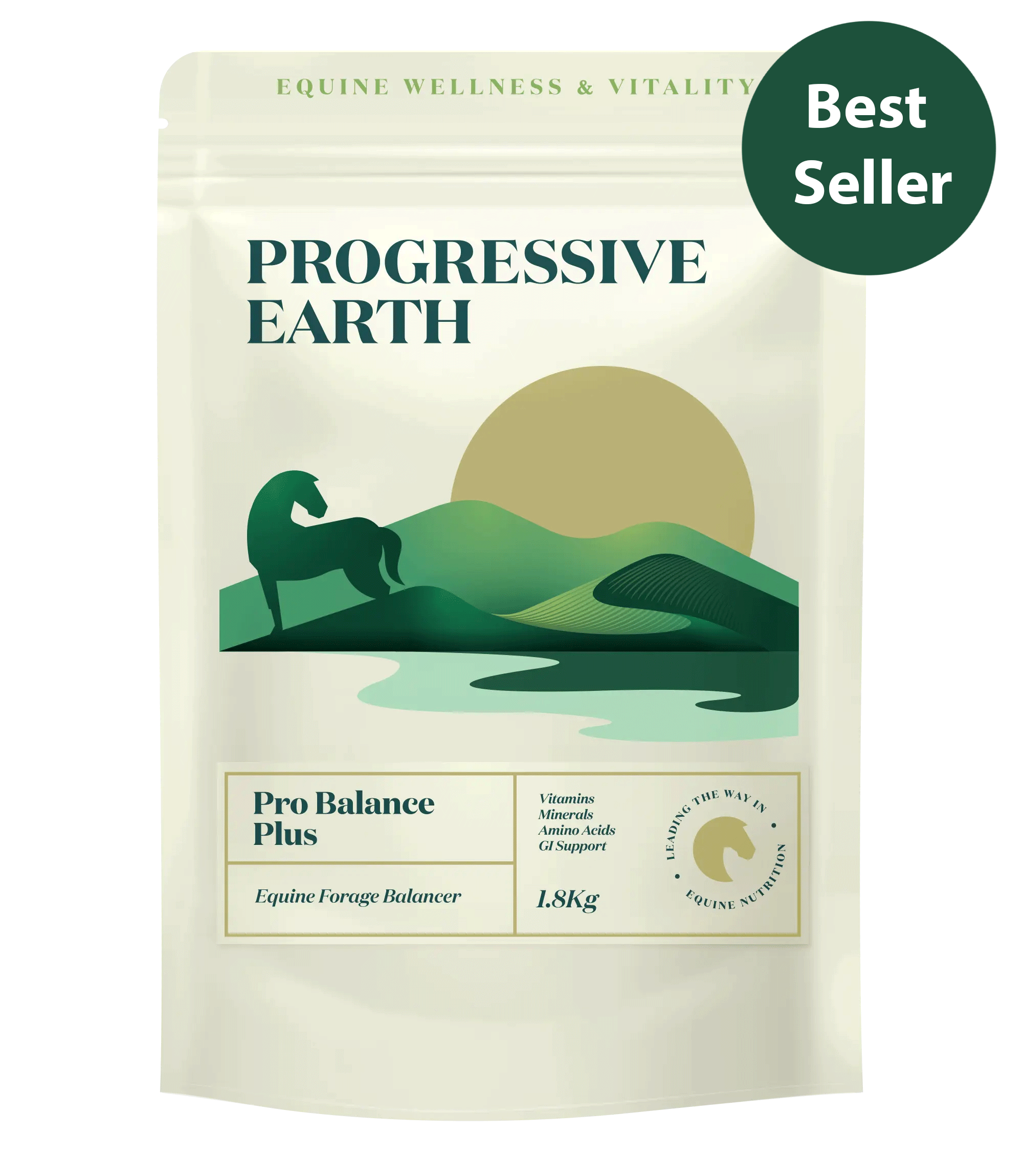 Progressive Earth Pro Balance Plus package for equine wellness on a white background