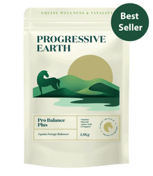 Progressive Earth Pro Balance Plus package for equine wellness on a white background