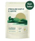 Progressive Earth equine supplement package with a scenic design and 'Best Seller' label.
