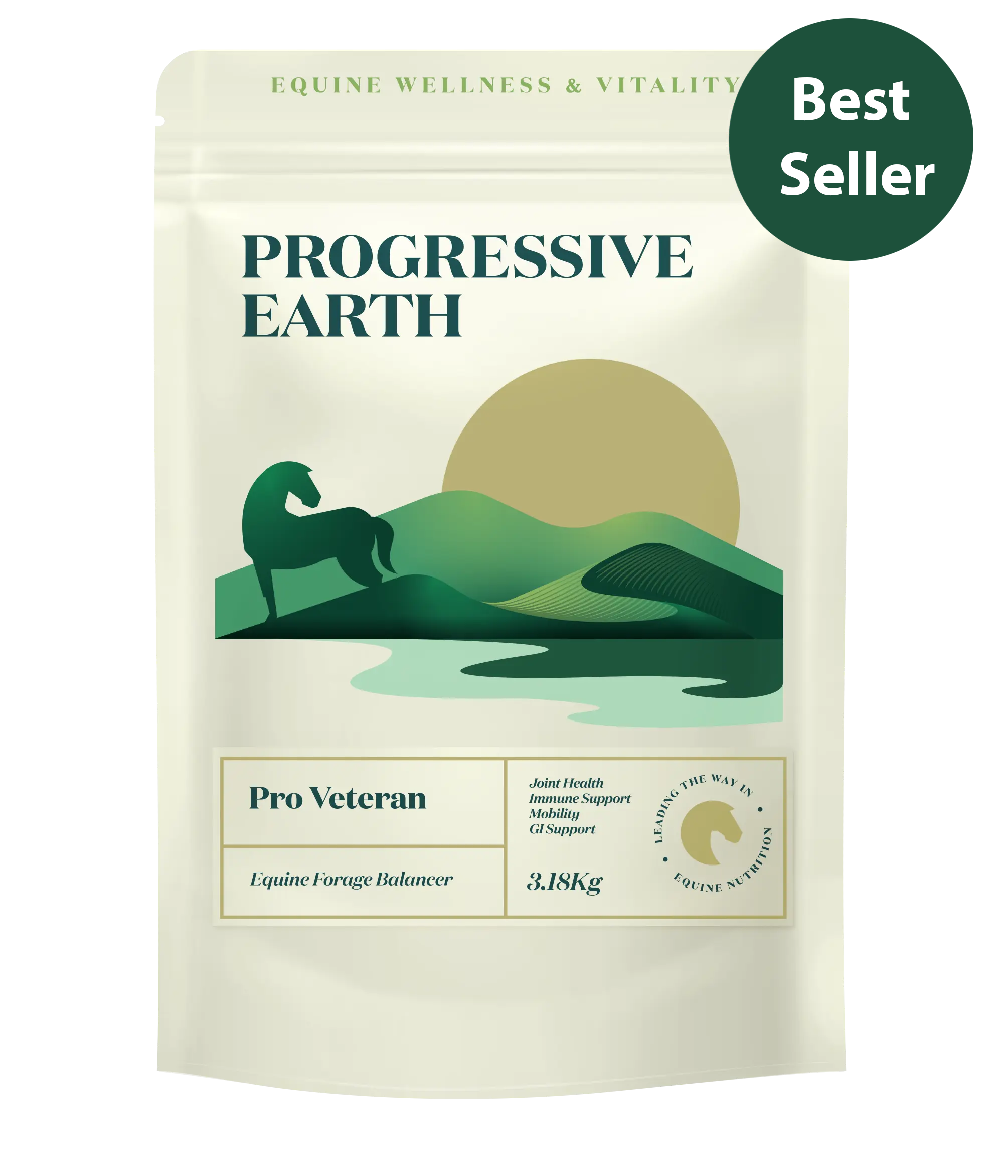 Progressive Earth Pro Veteran supplement package with scenic design and 'Best Seller' label.